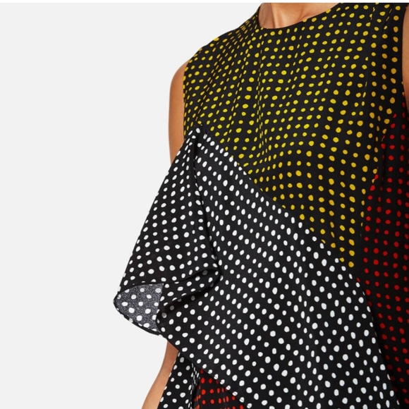 Diane Von Furstenberg Ruffle Dress Polka-dot print sz 14 NWT - Picture 5 of 7